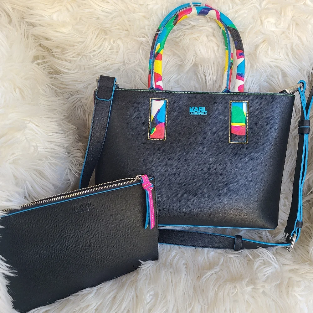KARL LAGERFELD NEON K/KOCKTAIL SHOPPER - Black-Gorgeous Bag - Picture 1 of 12
